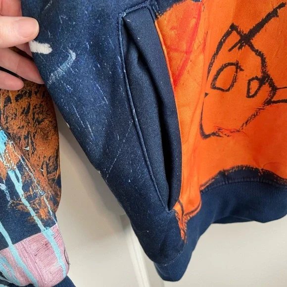 Jean-Michel Basquiat All Over Graffiti Print Hoodie - Picture 4 of 8